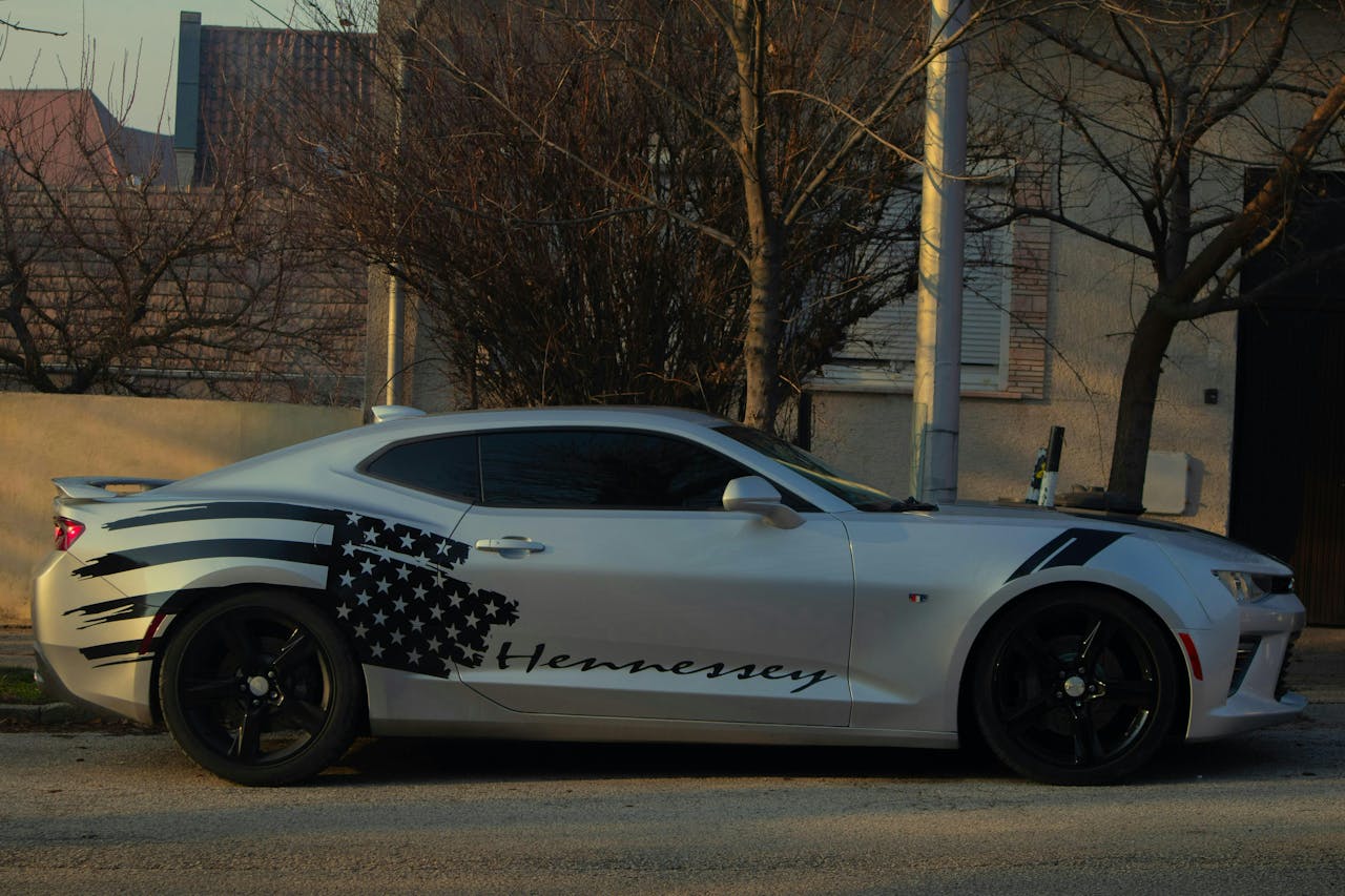 our-journey-01 high-performance-car-with-american-flag-wrap-on-street-32875955